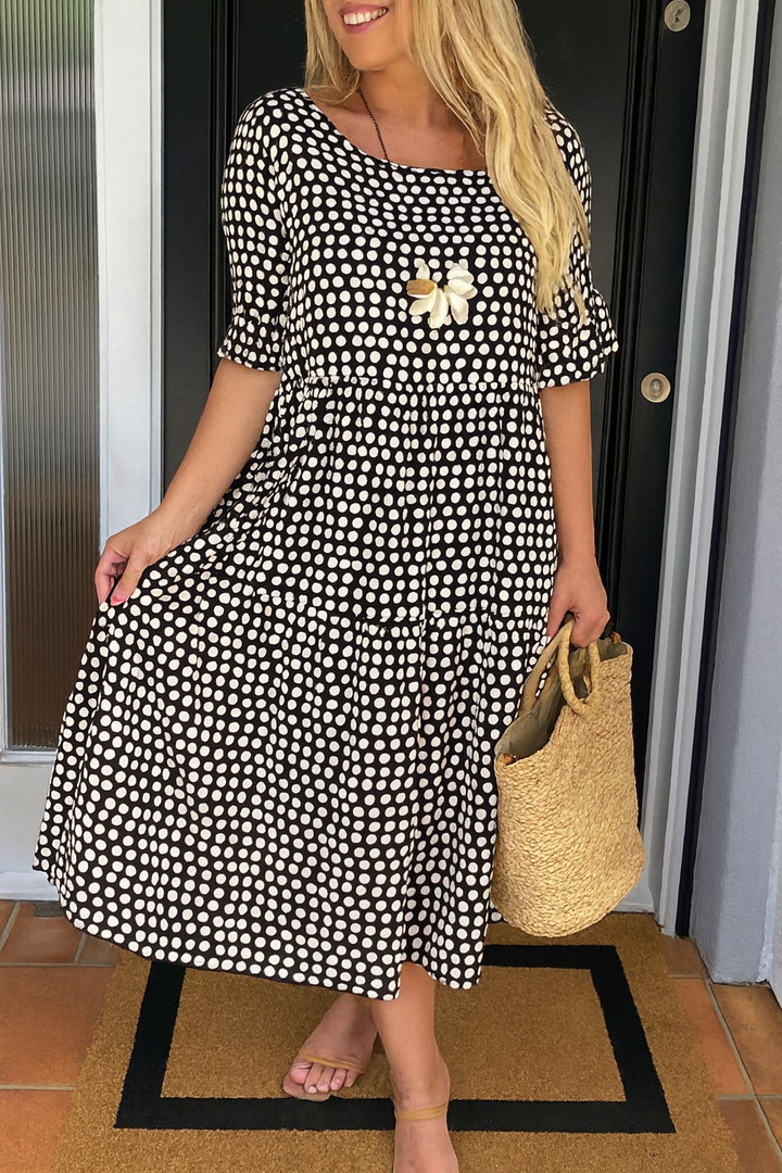 Serry – Robe midi à manches courtes et coupe décontractée