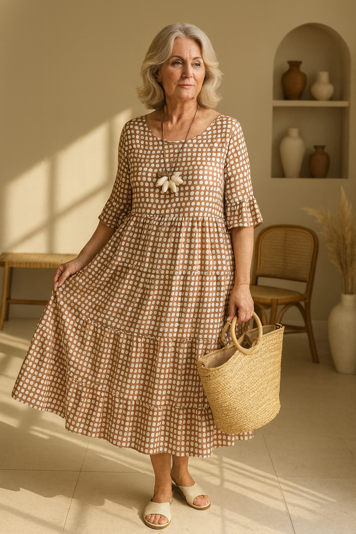 Serry – Robe midi à manches courtes et coupe décontractée