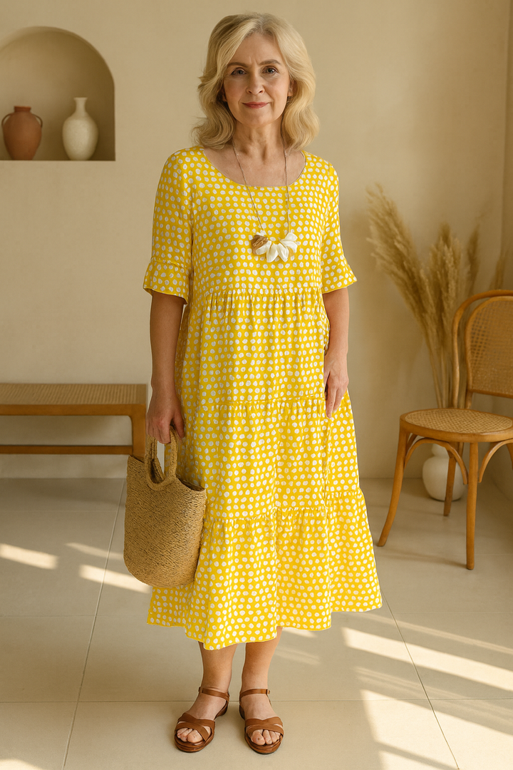 Serry – Robe midi à manches courtes et coupe décontractée