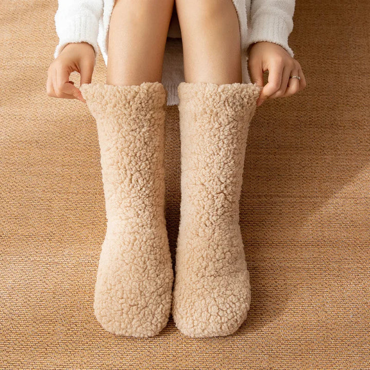 Sherpa fuzzy cozy crew socks