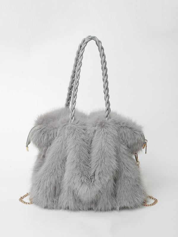 Irma - Sac cabas en velours peluche polyvalent