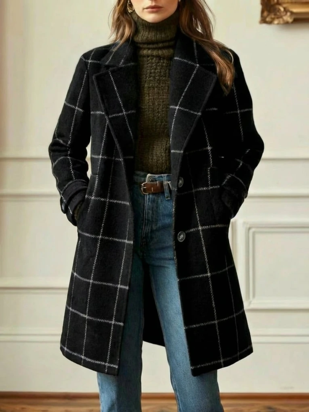 Boreal™ | Manteau long en laine à carreaux