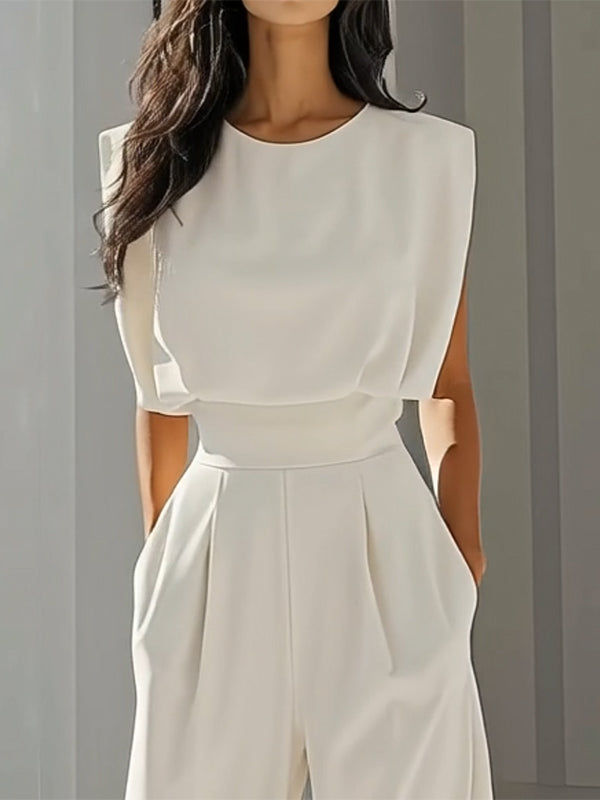 Ella | Comfortable Loose Fit Round Neck Jumpsuit