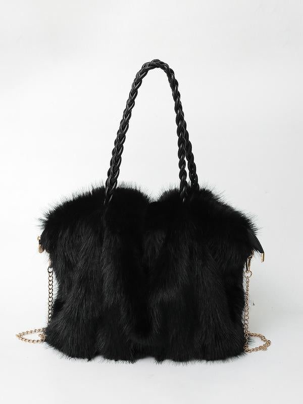 Irma - Sac cabas en velours peluche polyvalent