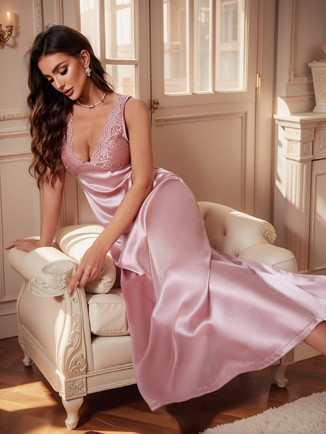 Rosalie | Delicate Lace Backless Nightdress