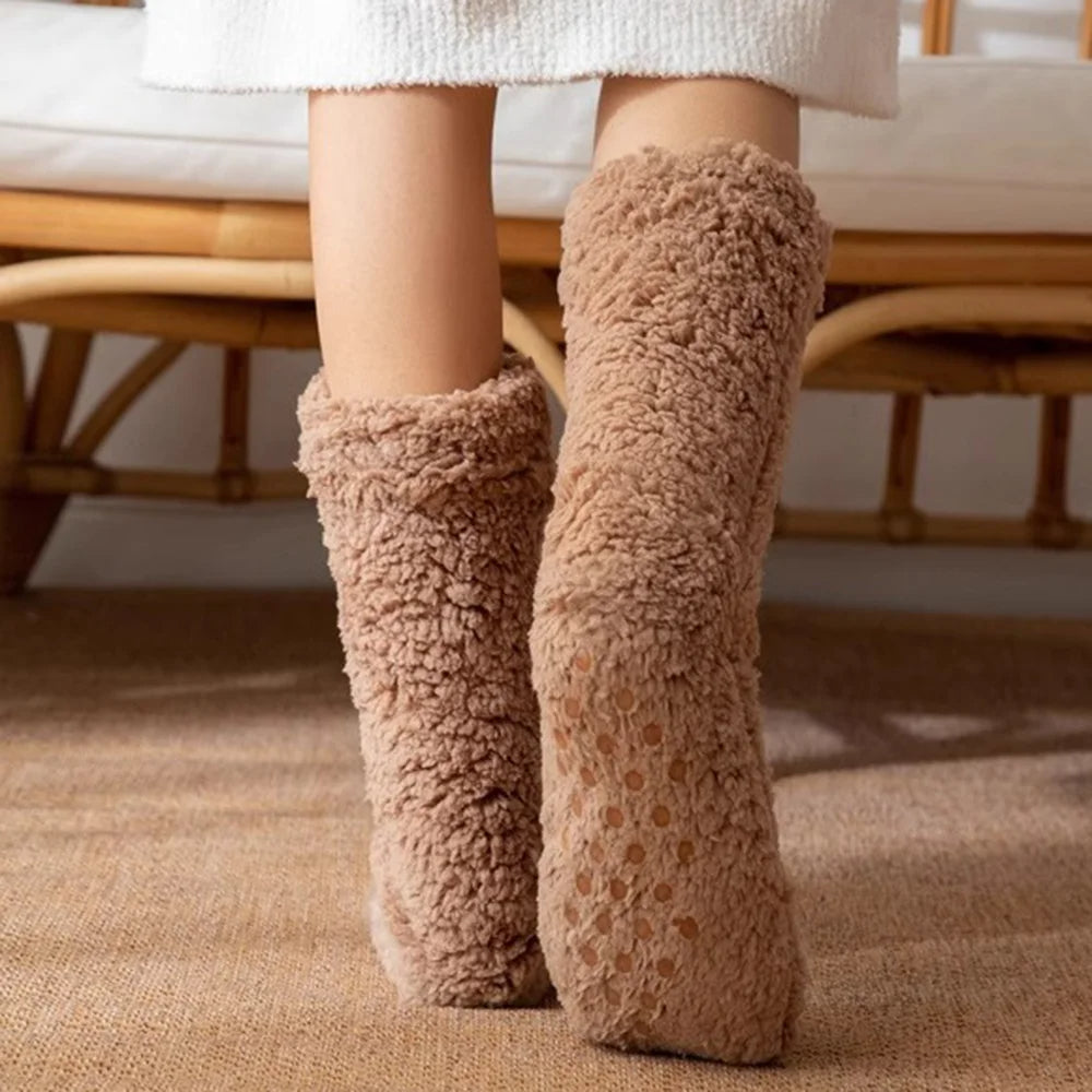 Sherpa fuzzy cozy crew socks