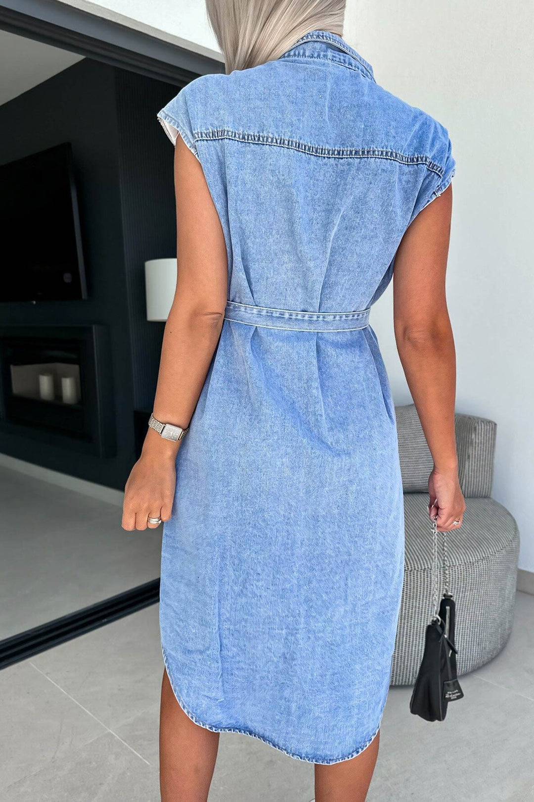 Luna | Double Button Denim Dress