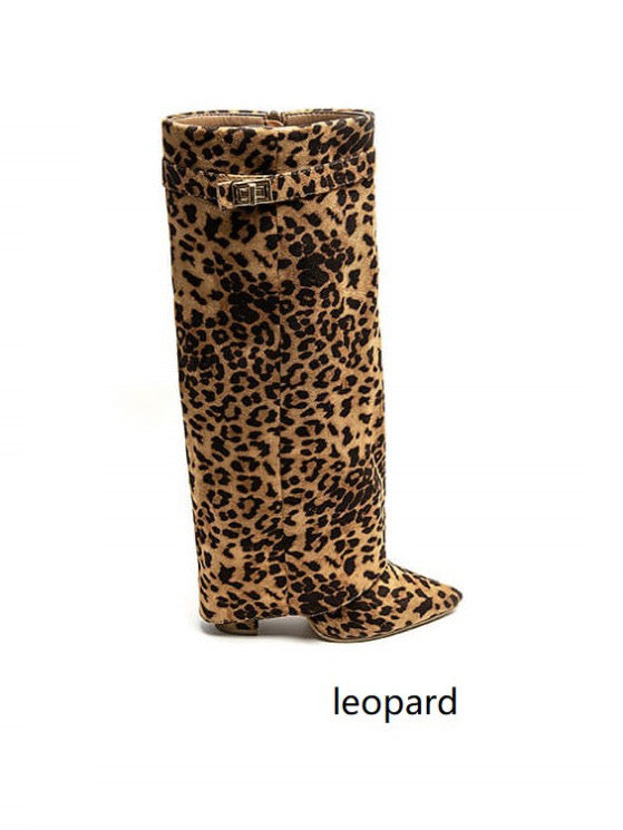 JOLIE™ - Bottes en daim léopard