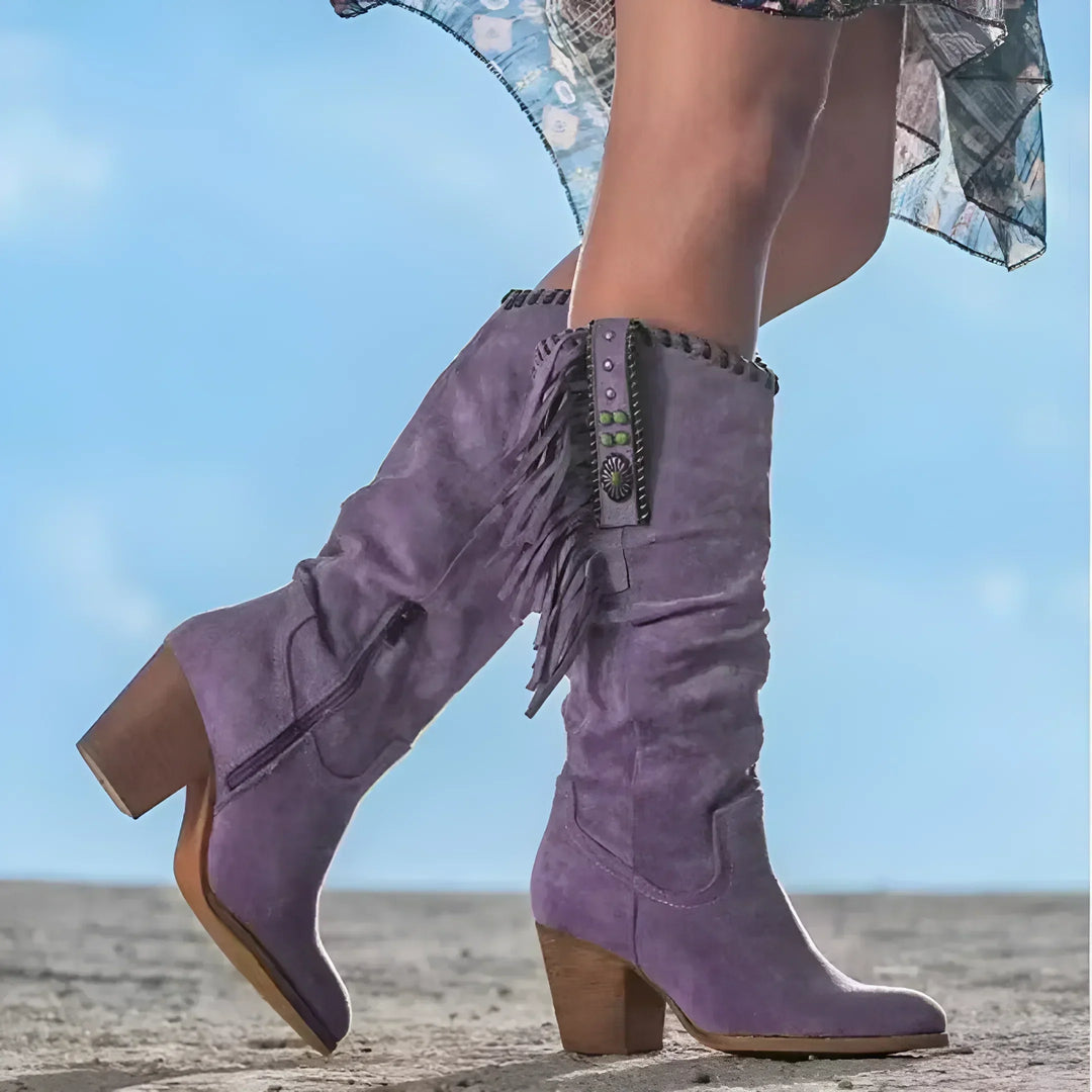 HARLOW™ - Bottes western classiques à franges