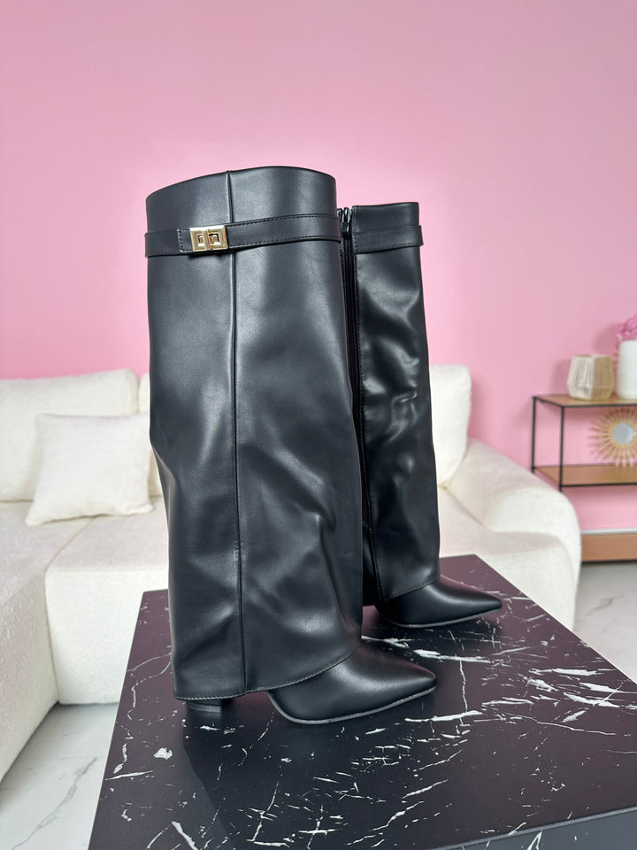 Bottes en cuir noir SERENA™