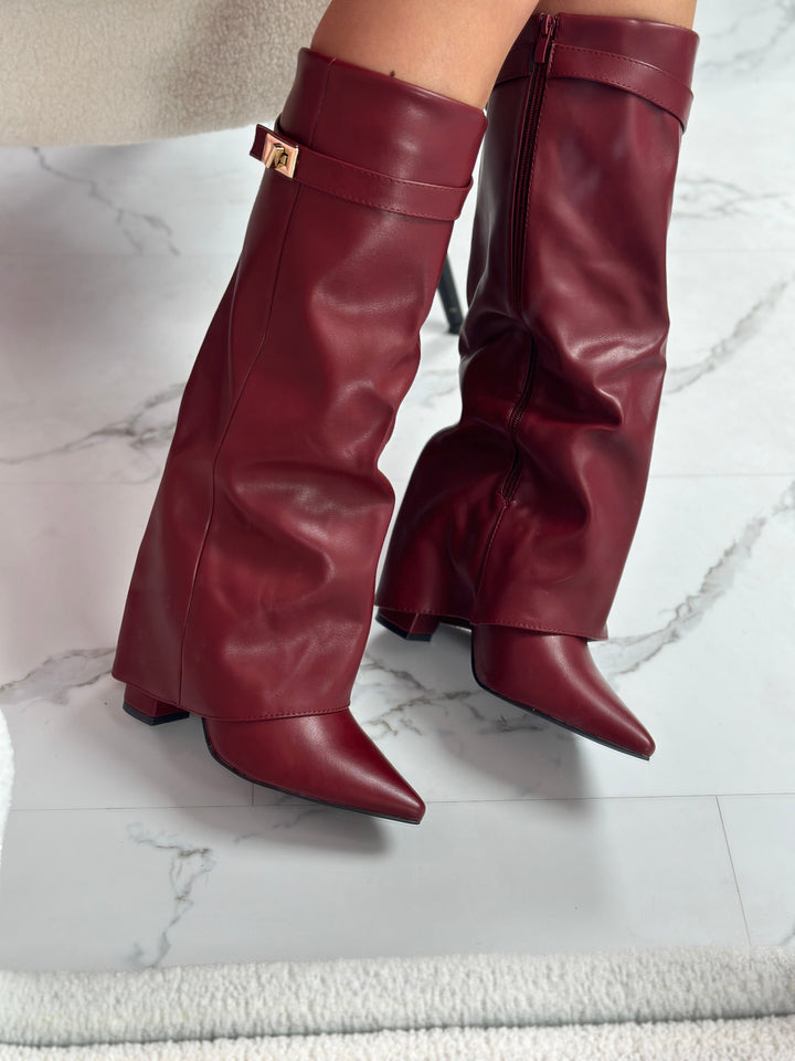 ELOISE™ - Bottes en cuir bordeaux