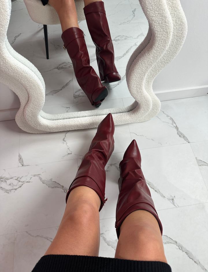 ELOISE™ - Bottes en cuir bordeaux