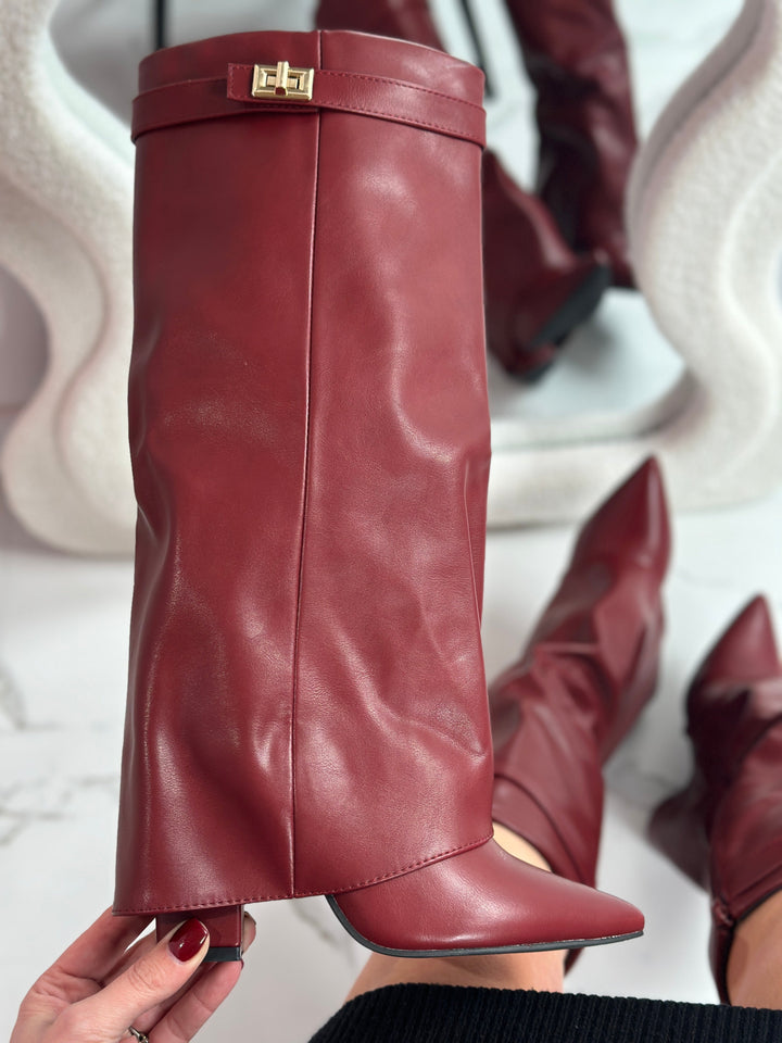 ELOISE™ - Bottes en cuir bordeaux