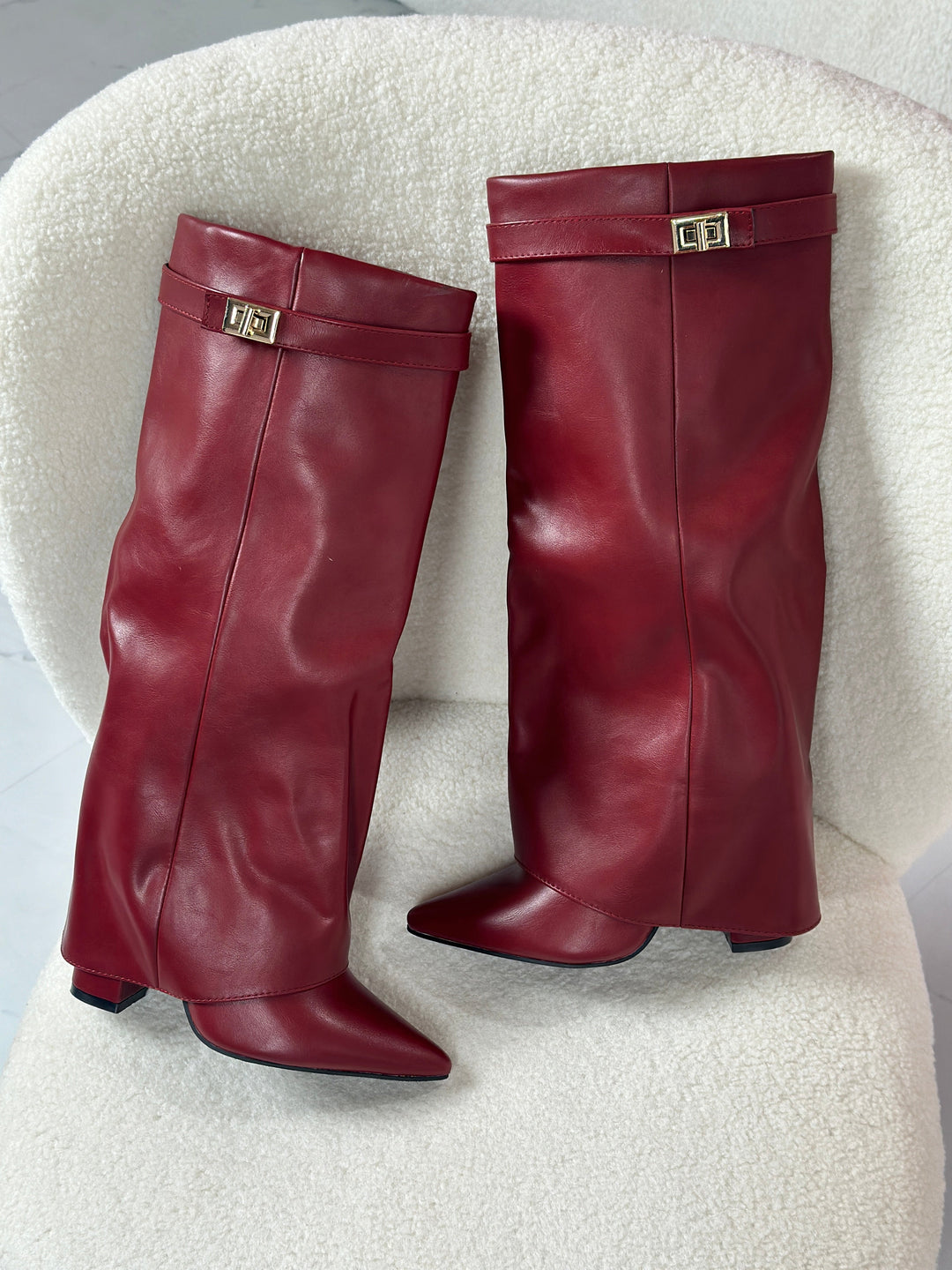 ELOISE™ - Bottes en cuir bordeaux