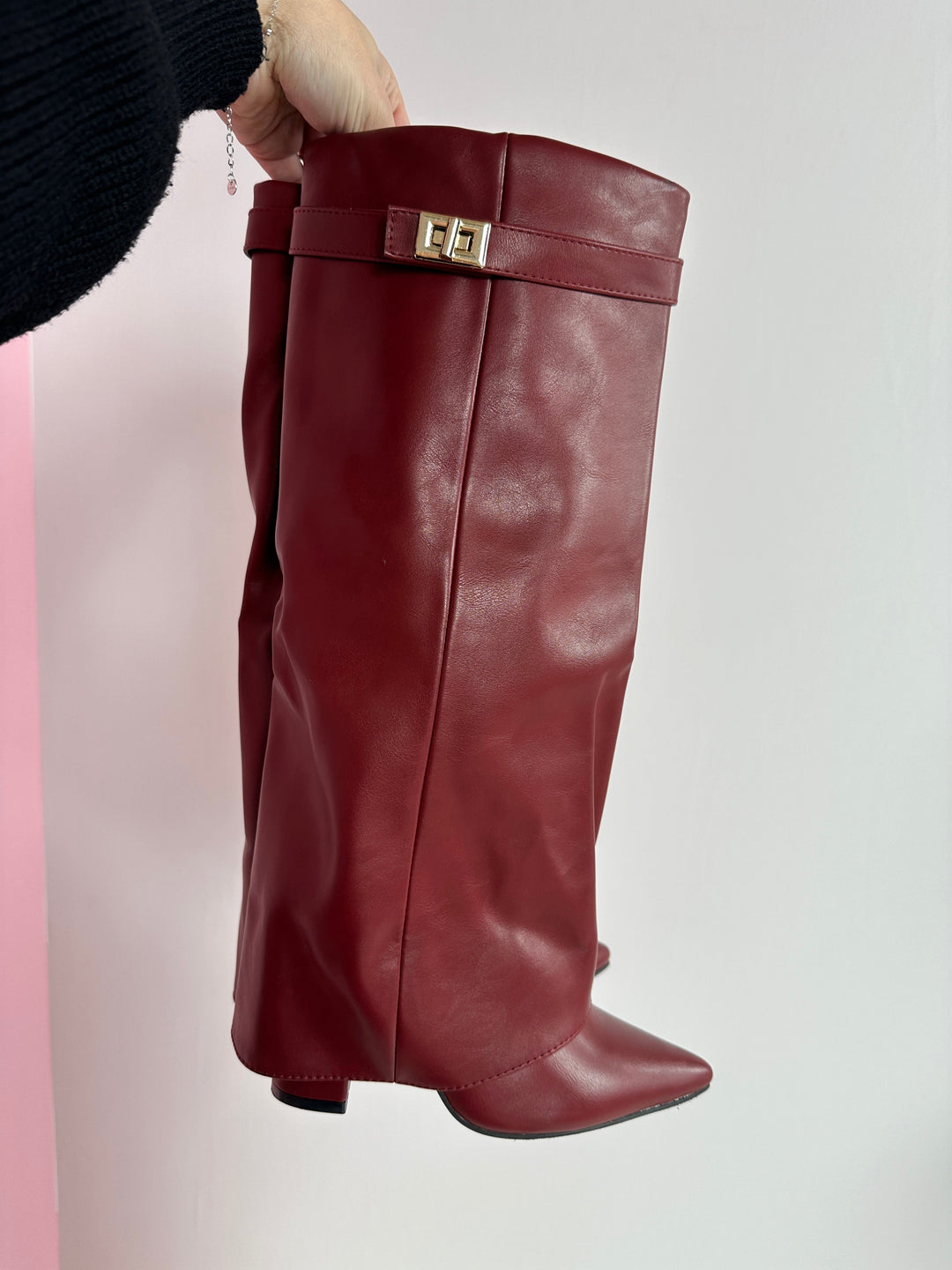 ELOISE™ - Bottes en cuir bordeaux