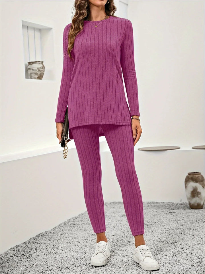 Ensemble de détente Callie en maille côtelée