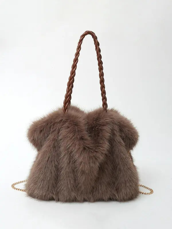 Irma - Sac cabas en velours peluche polyvalent