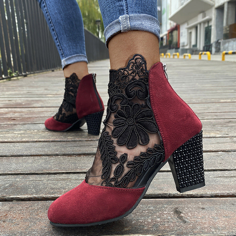 JOLIE™ - Bottines chics à lacets et talons