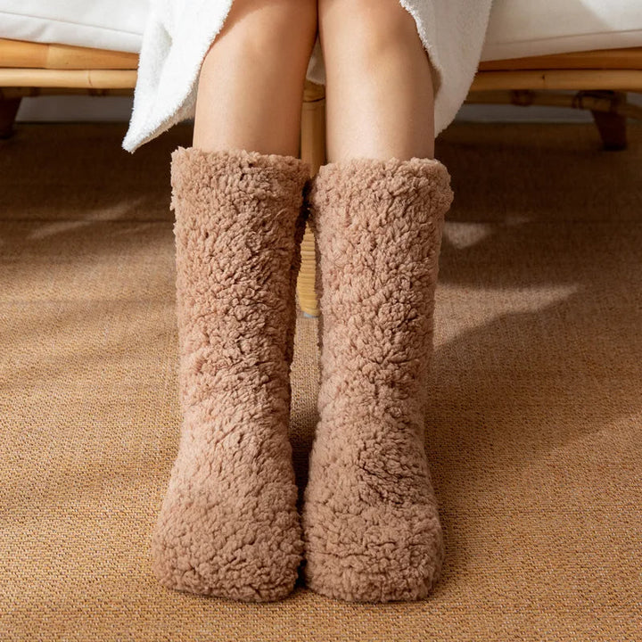 Sherpa fuzzy cozy crew socks