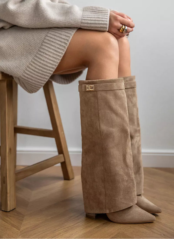 ARABELLA™ - Bottes en daim kaki