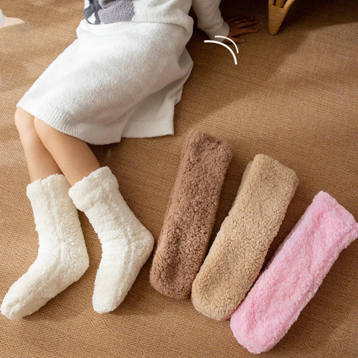 Sherpa fuzzy cozy crew socks