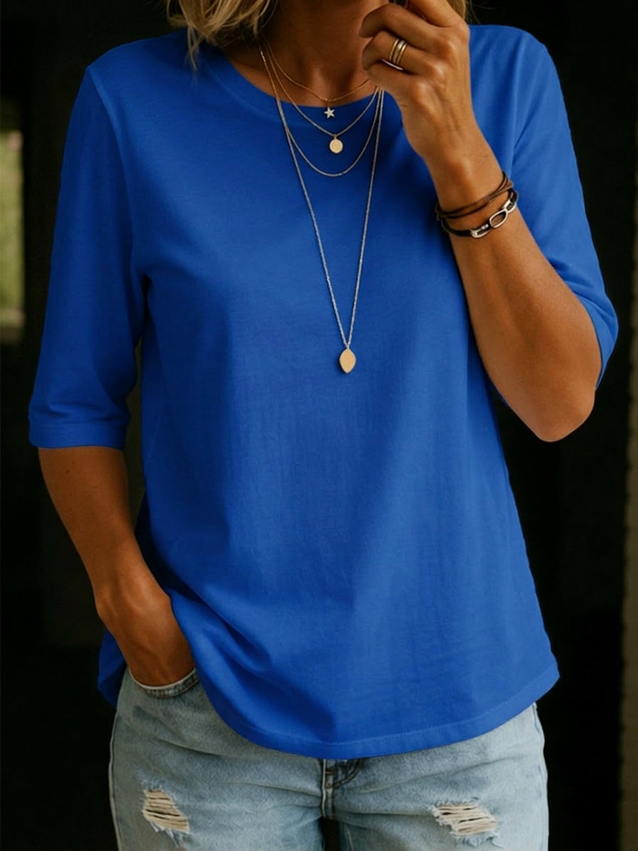 Lucia | T-shirt à manches mi-longues confortable et minimaliste